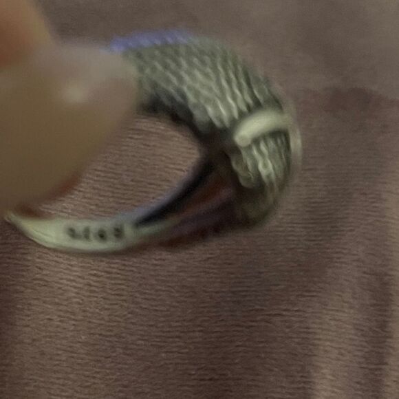 The Blue Eyed Owl Ring in antiqued 925 silver - Picture 4 of 7